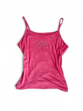 Juicy Couture Y2K hot pink rhinestone velour cami